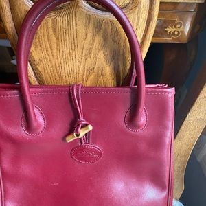 Authentic Longchamp Red leather tote small